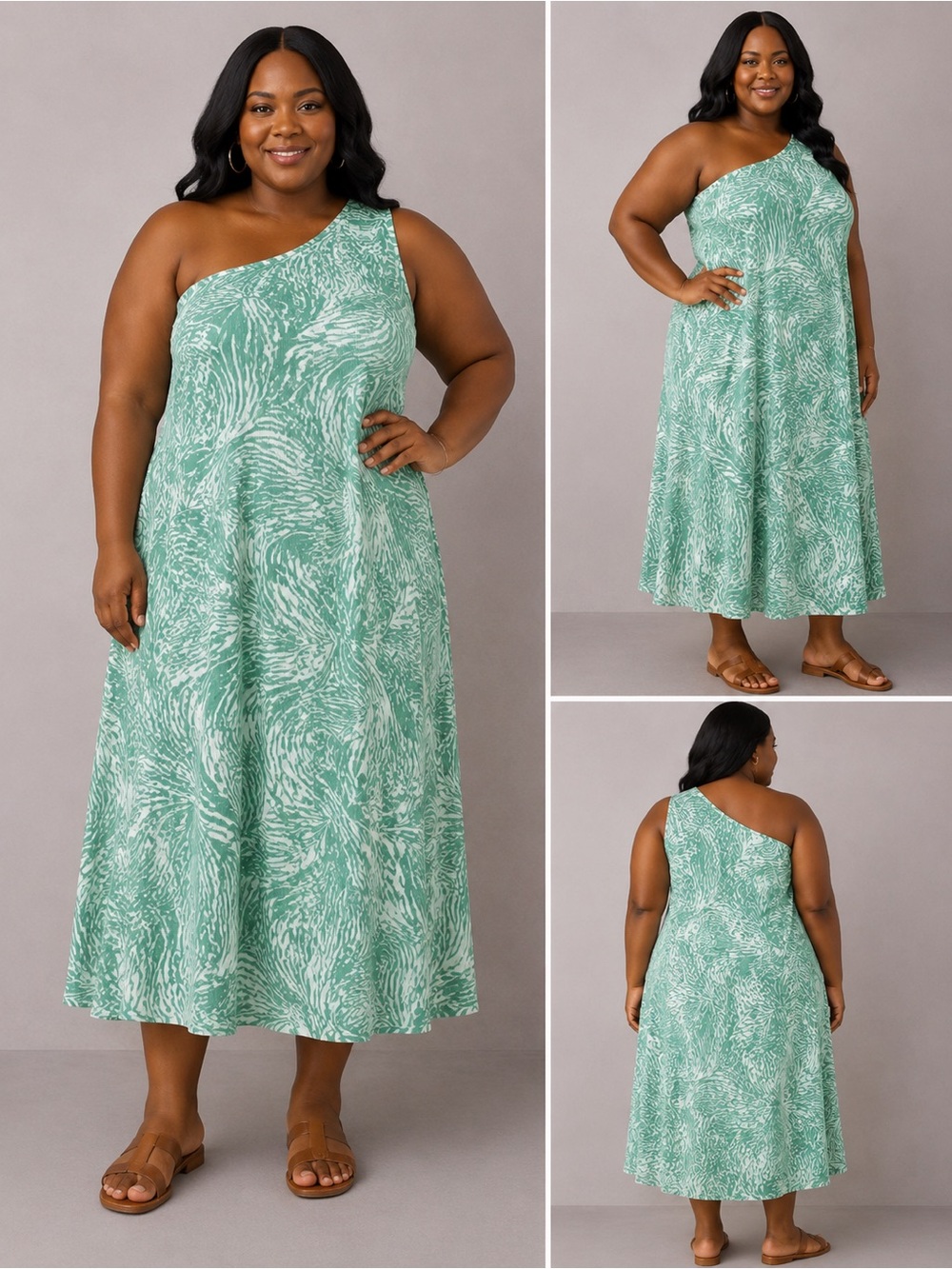 Nine West One Shoulder Bodycon Dress Size XXL NWT Blue Green Zebra Print